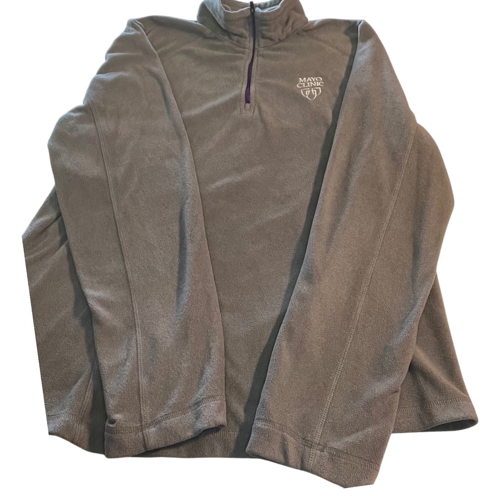 Landway Mayo Clinic Fleece Pullover Womens 2XL Gray Quarter Zip Mock Neck Jacket